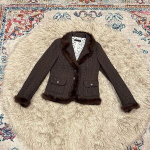 Sandro Ferrone Fur Lined Jacket size 44 (US 8)